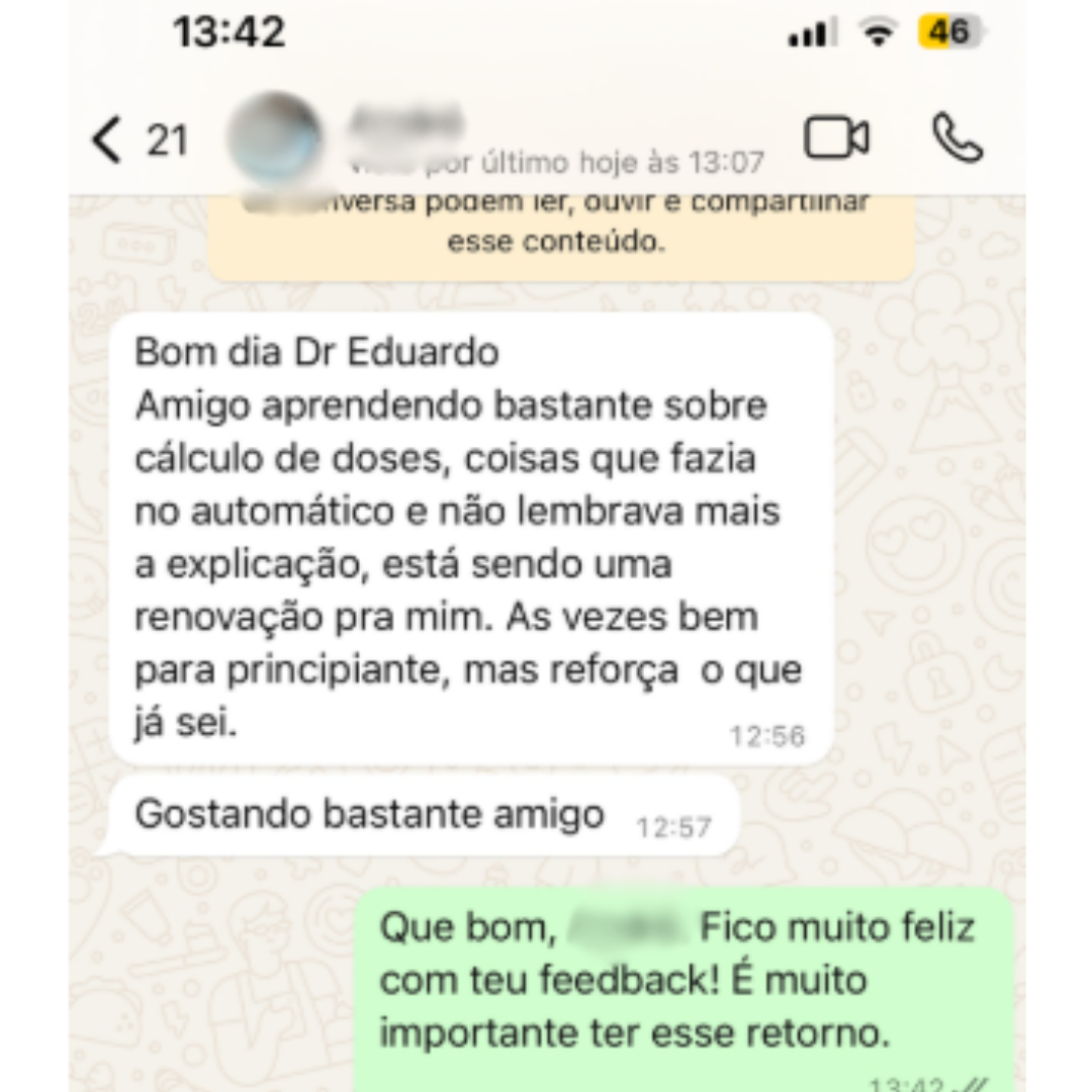 Comentários de alunos CCD na plataforma